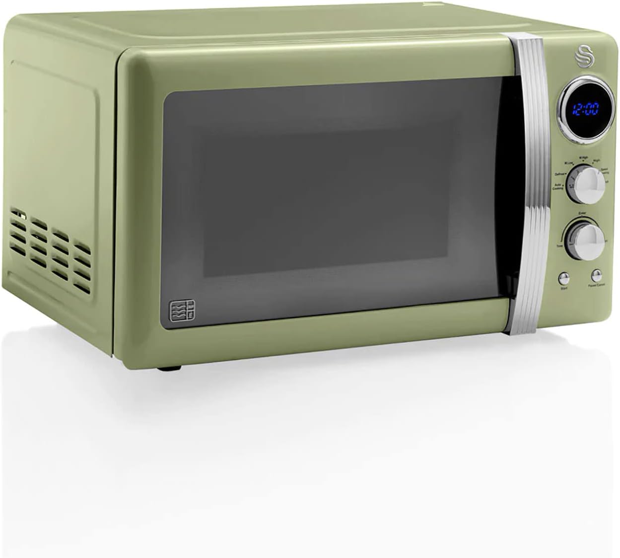 Retro Mikrowelle mit Timer und Auftaufunktion, Grün