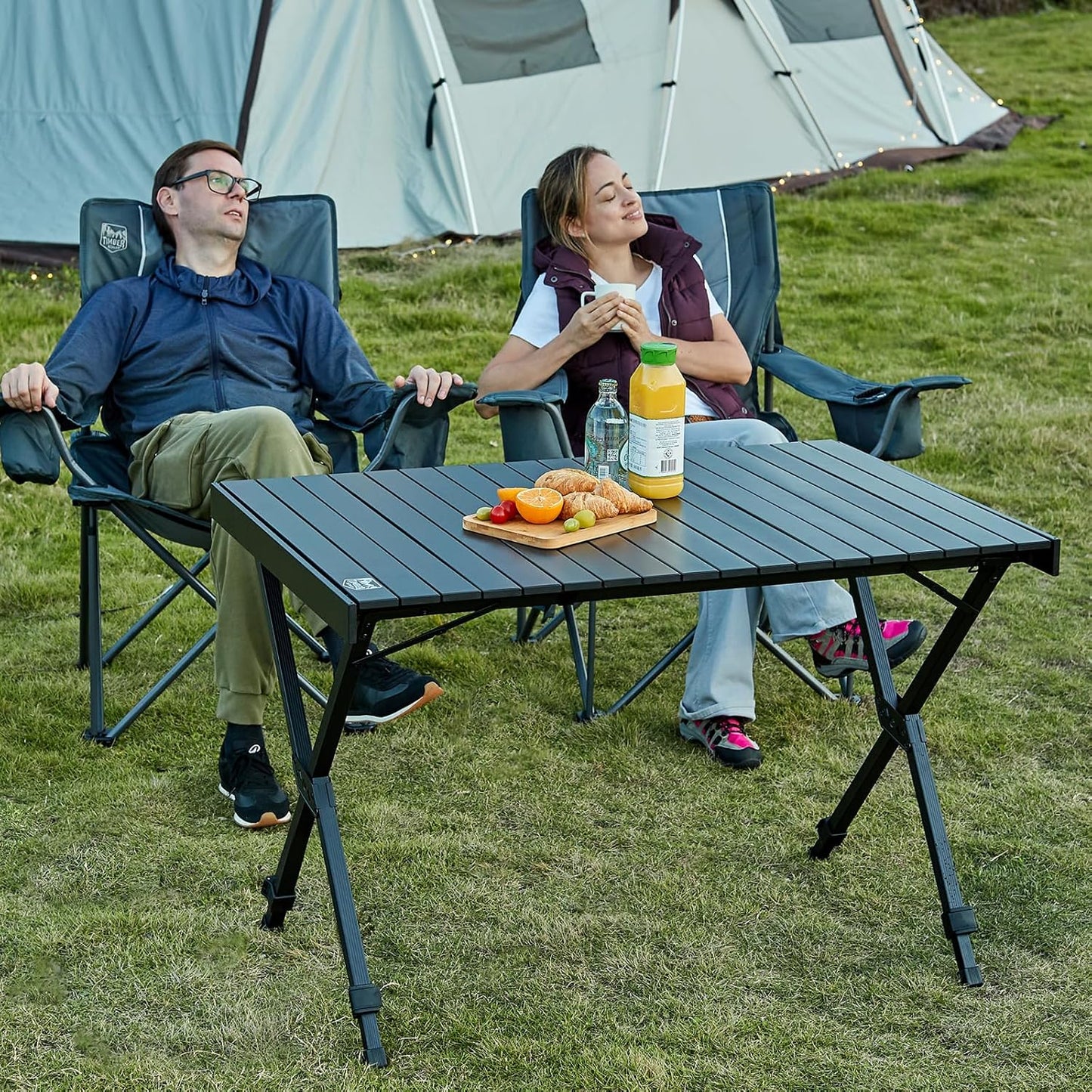Klappbarer Campingtisch, Schwarz
