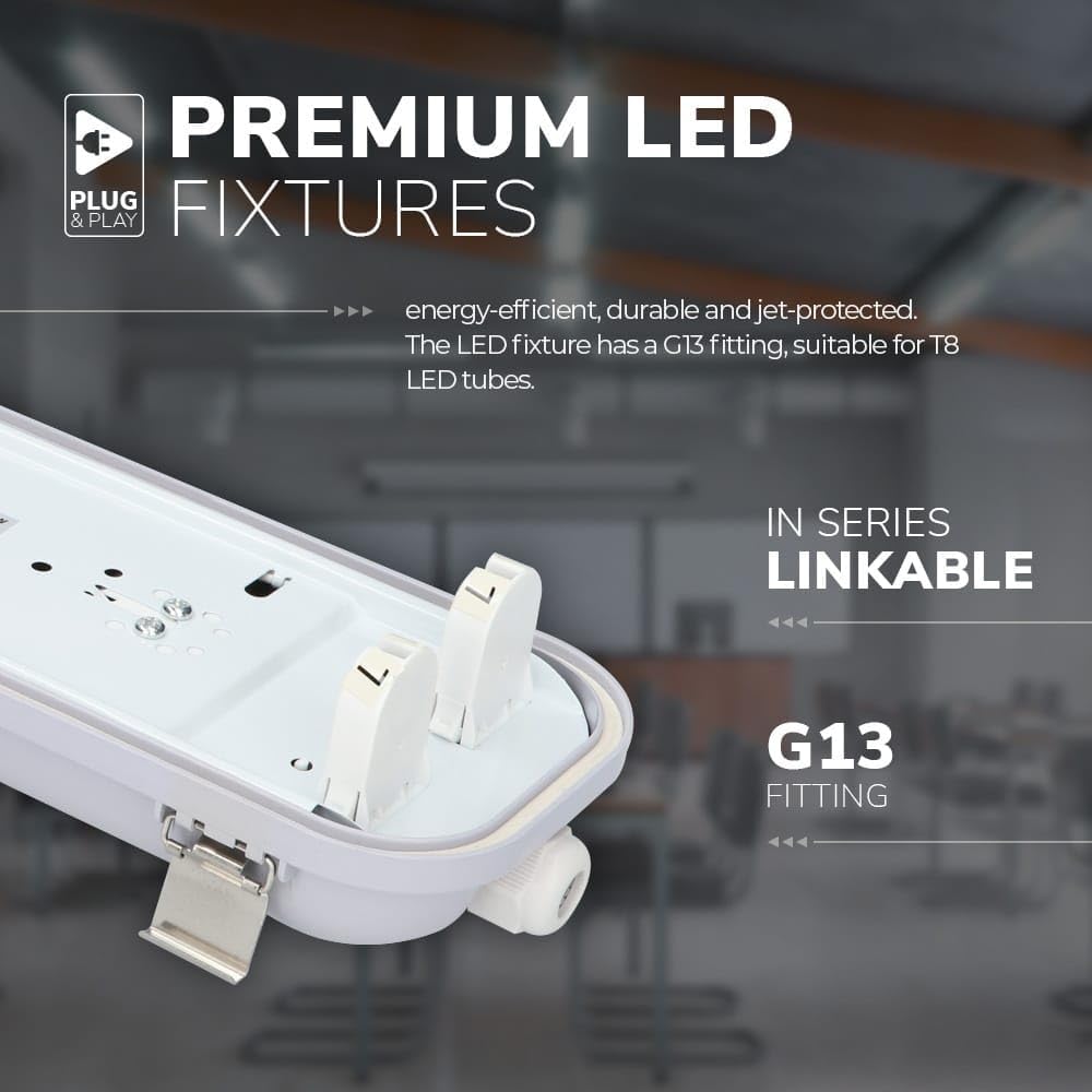 LED-Feuchtraumleuchte, flimmerfrei, 175lm/W 4000k