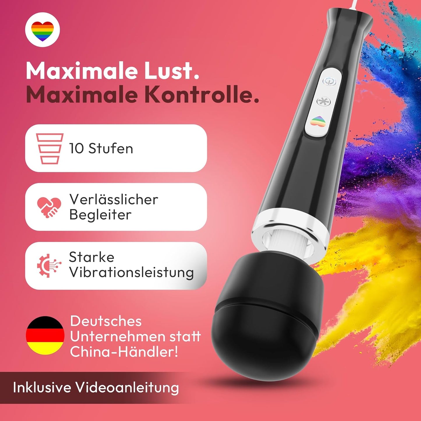 Vibrator mit App-Steuerung, Schwarz