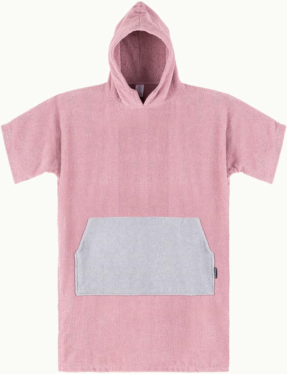 Surf Poncho aus Baumwolle, S-M Altrosa/Grau