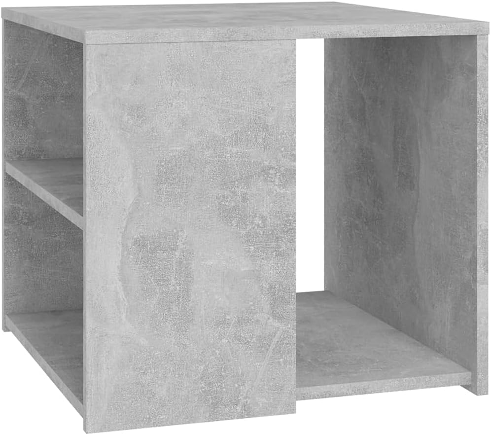 Beistelltisch mit 3 Ablagen (50x50x45 cm), Betongrau