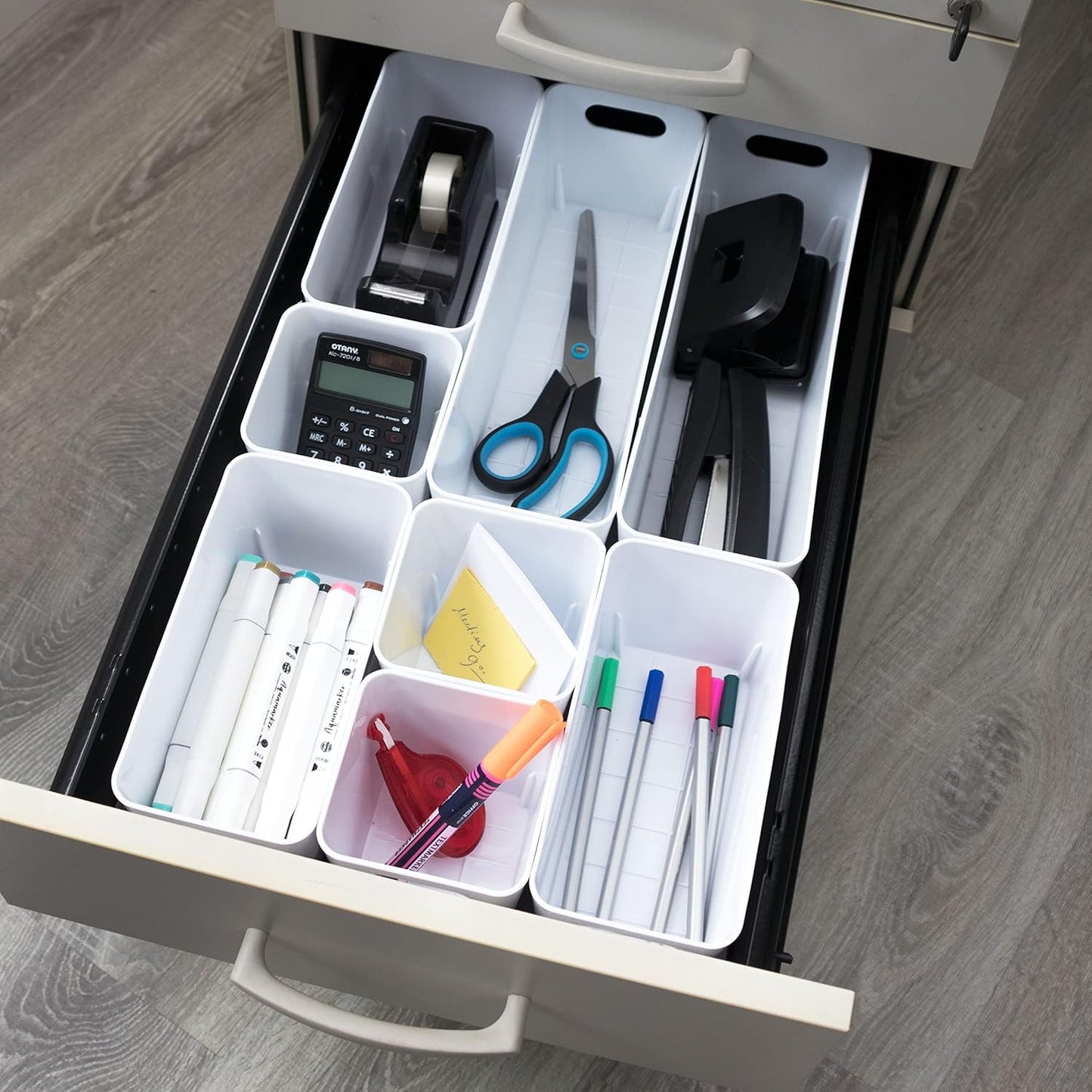 8-teiliges Organizer-Set für Schubladen, Grau 8 Teile - 30x50cm