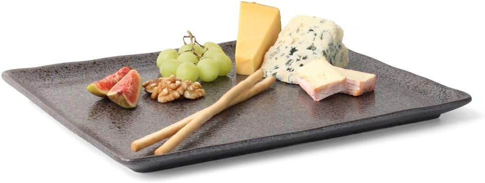 7-teiliges Käse-Servier-Set, Reactive Glaze Anthrazit, Schwarz 33cm