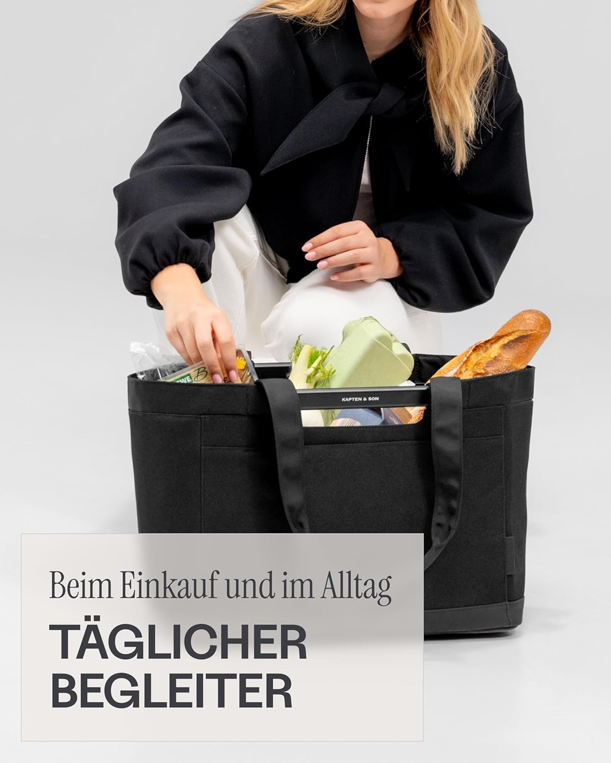 Shopping Basket VASSA, All Black