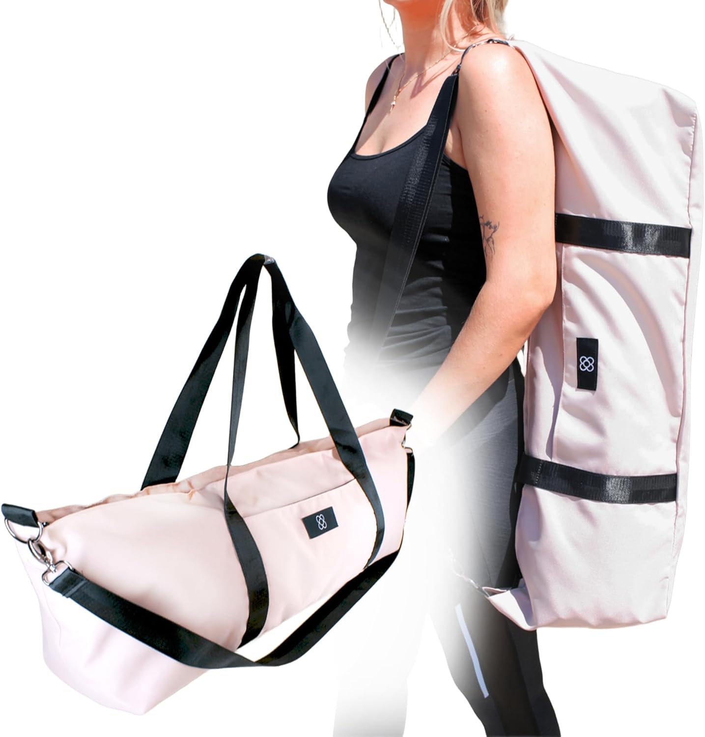 Yogatasche XXL für Matte und Zubehör, Rosa