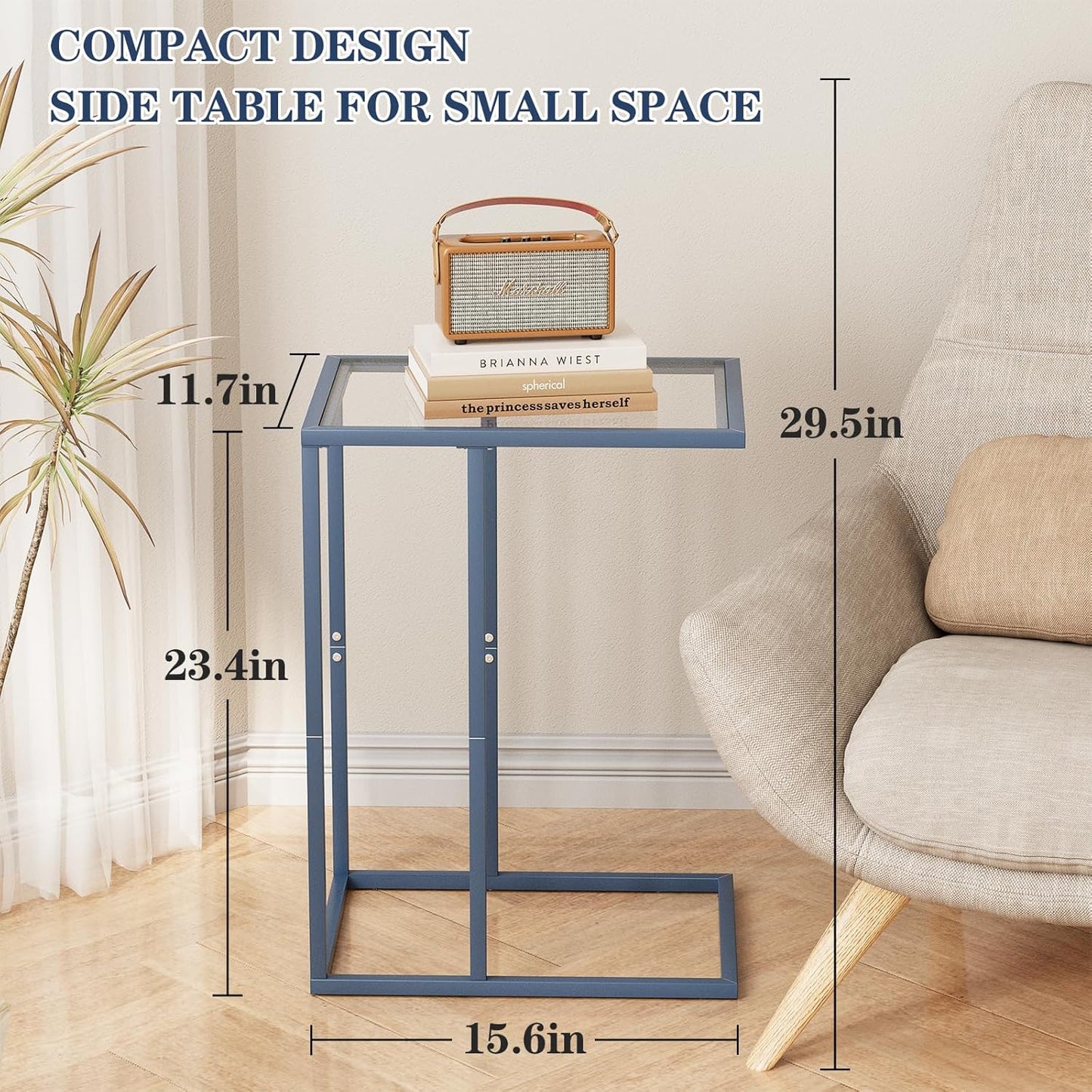 C-Form Beistelltisch, 1PC Blau