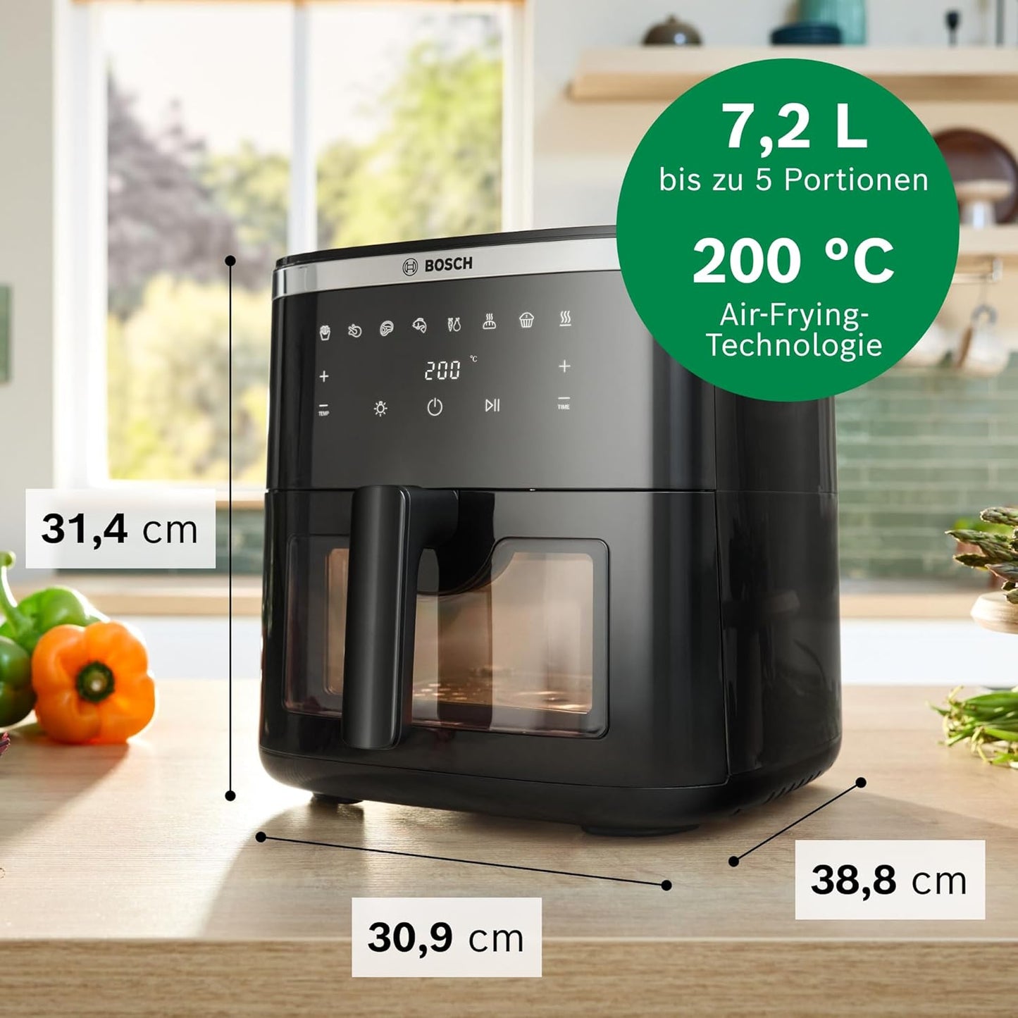 Serie 6 Air Fryer, Schwarz
