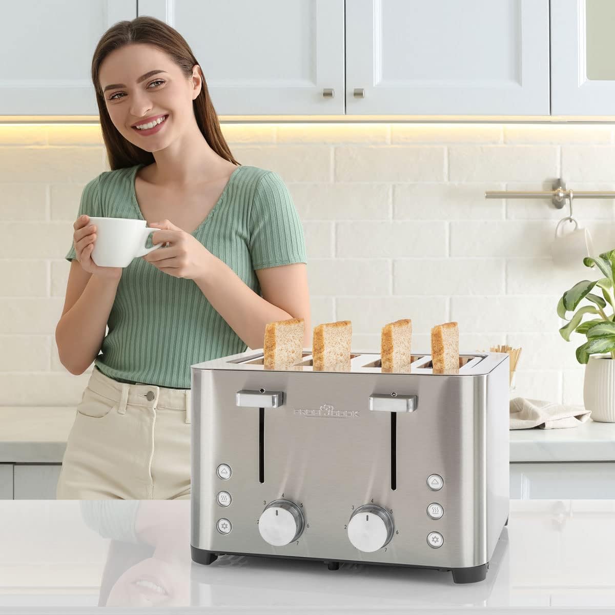 PC-TA 1252 inox - Toaster für 4 Scheiben mit Brötchenaufsatz, PC-TA 1252 inox