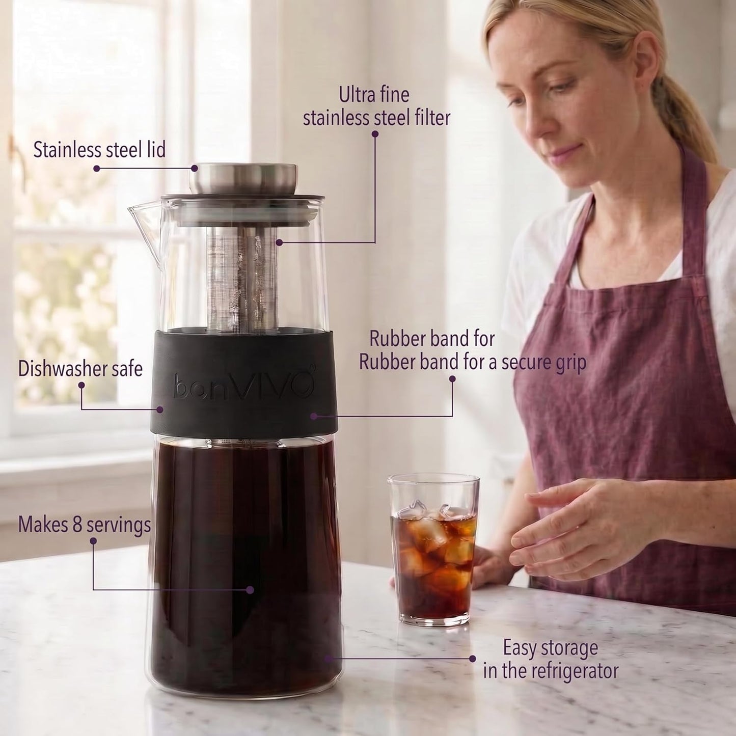 Cold Brew Kaffee & Eistee Maker mit Permanentfilter