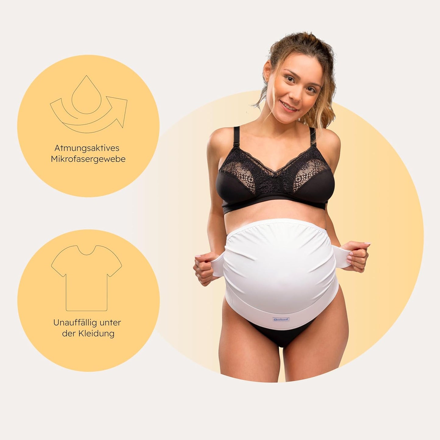 Verstellbarer Schwangerschafts-Stützgürtel, Weiß L/XL