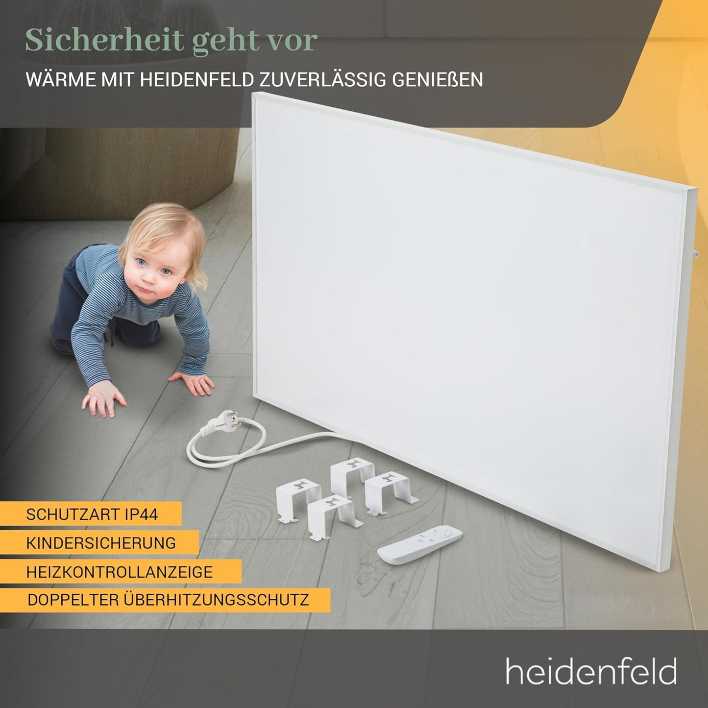 Infrarotheizung HF-HP140 mit 3in1 Steuerung via App, Fernbedienung, Touch-Bedienfeld, Hf-hp140 800 Watt