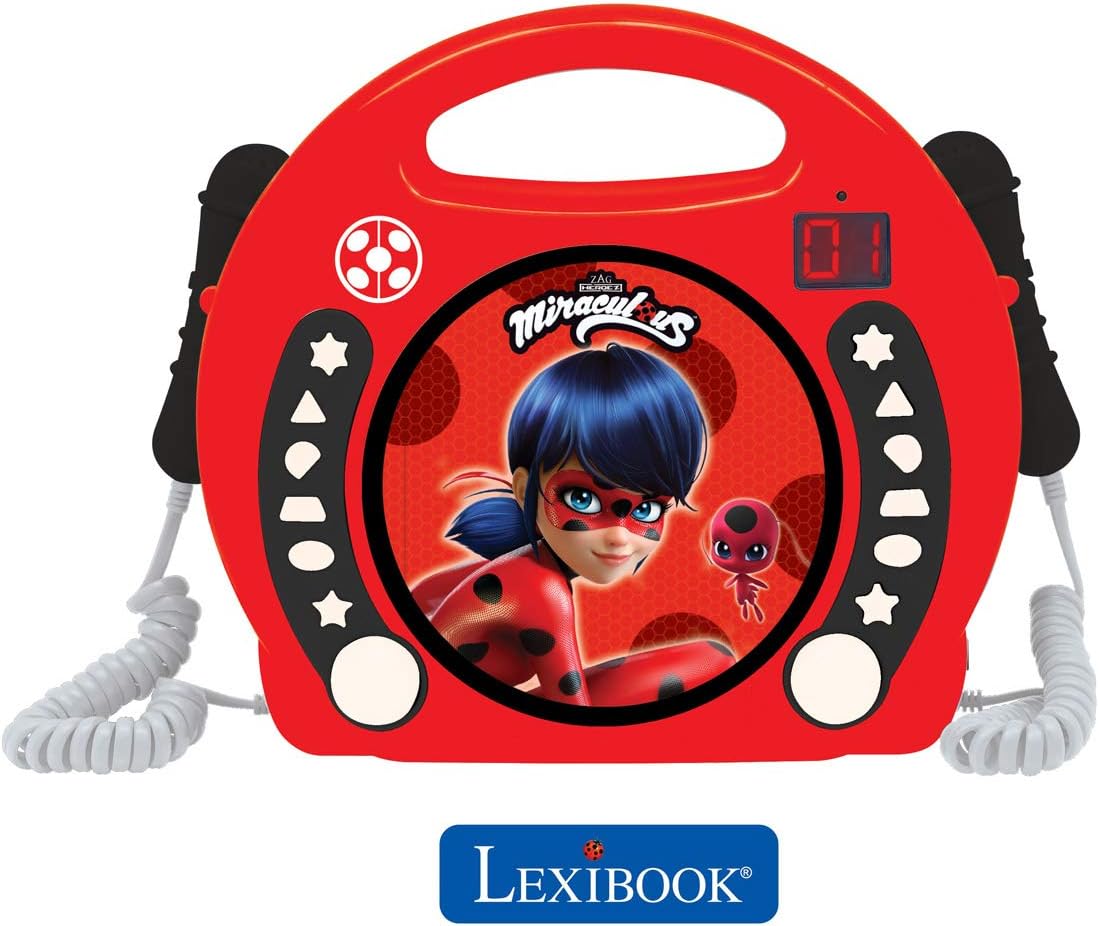 Tragbarer CD-Spieler Miraculous mit Mikrofonen und Karaoke-Funktion, Miraculous