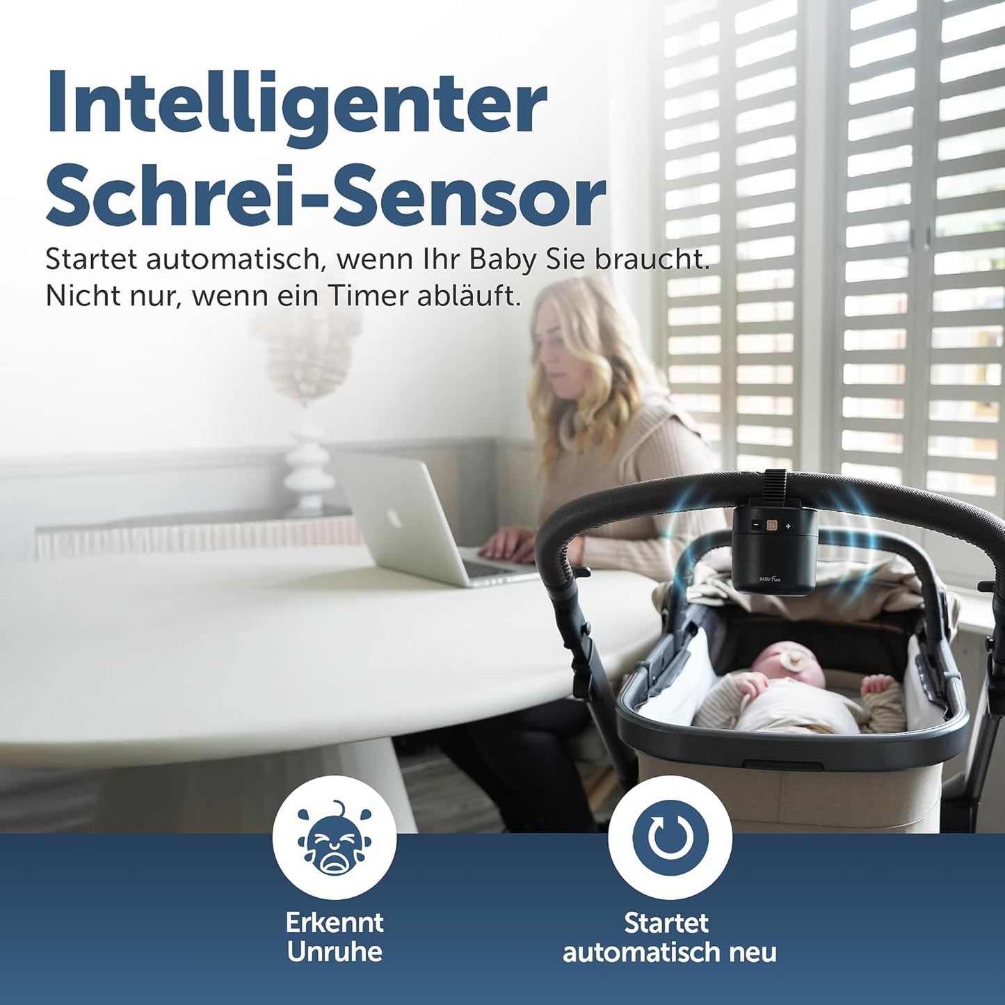 Baby-Kinderwagen-Schaukler Roxy mit Weinen-Sensor