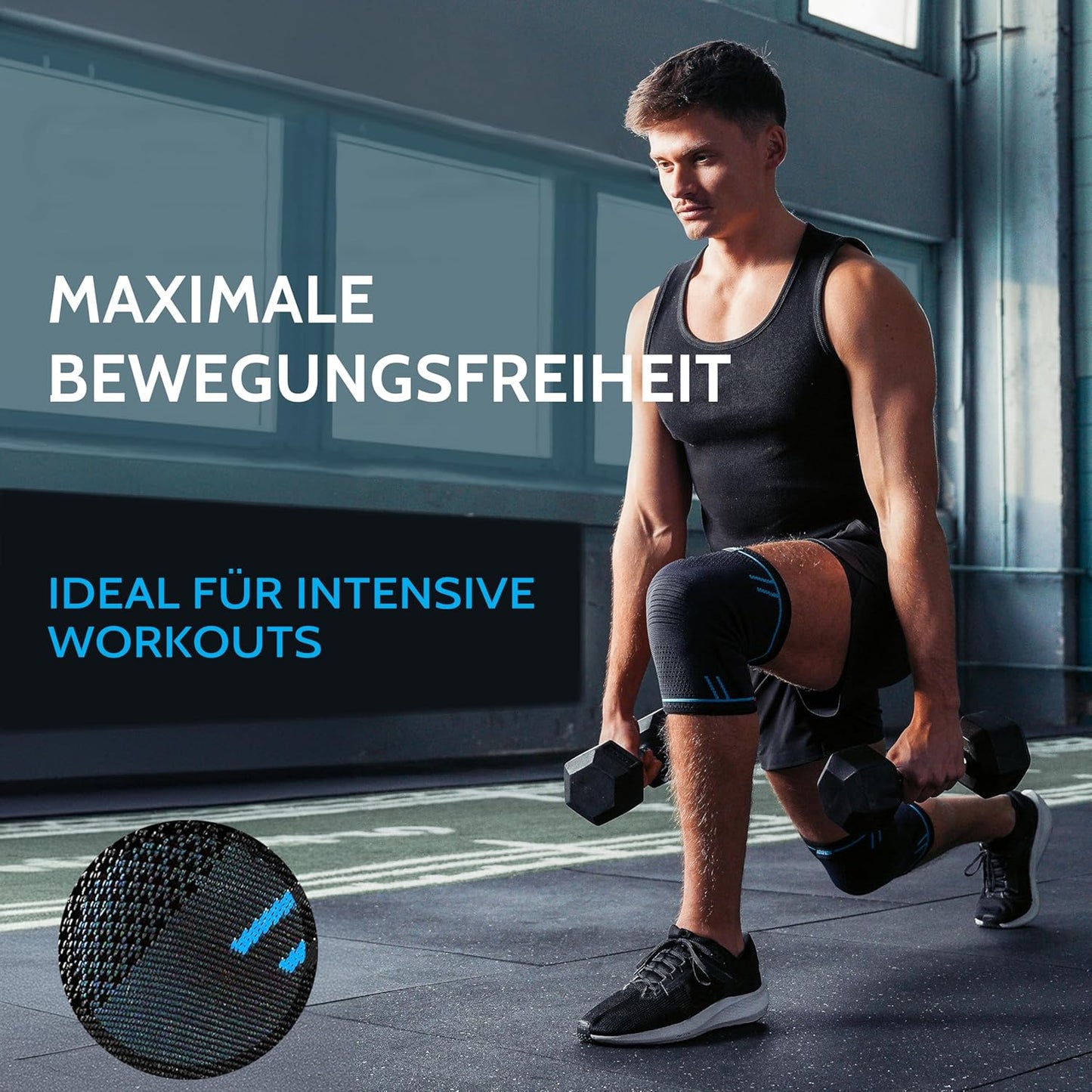2-teiliges Kniebandagen-Set, L Blue Line