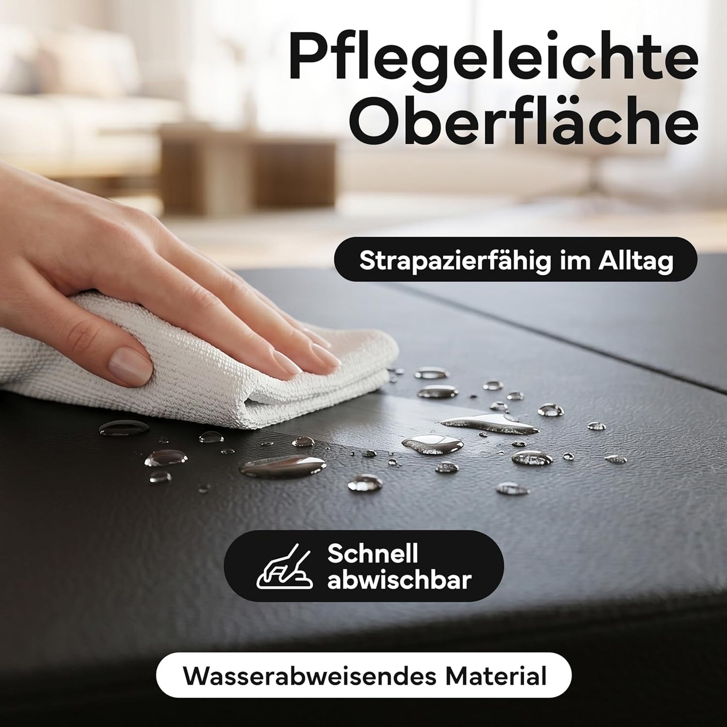 Faltbare Turnmatte, 190 x 80 x 5 cm, Schwarz 190 x 80 x 5 cm