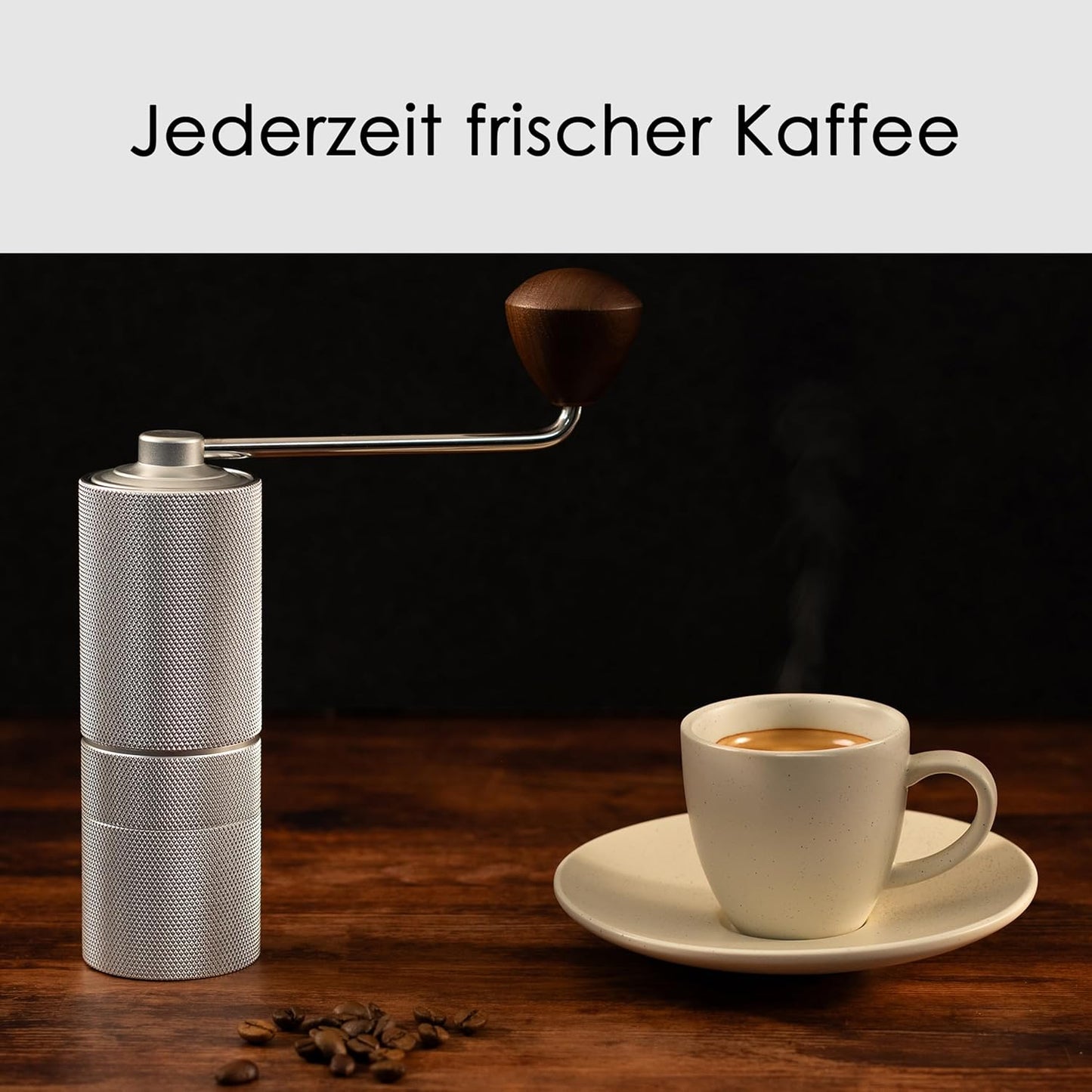 Manuelle Kaffeemühle, Silber Matt
