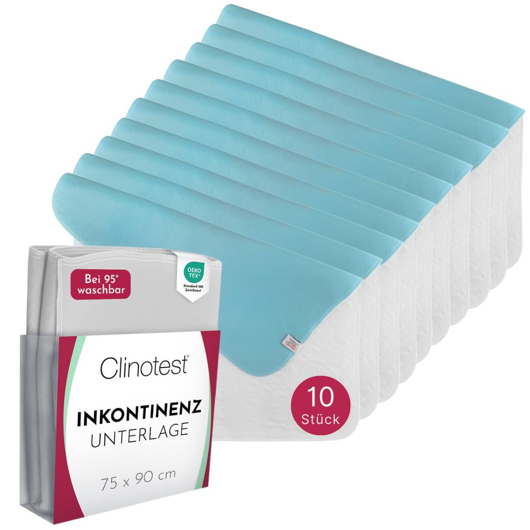 10er-Set Inkontinenzunterlagen, Weiss/Blau 10er Set - 75x90 cm