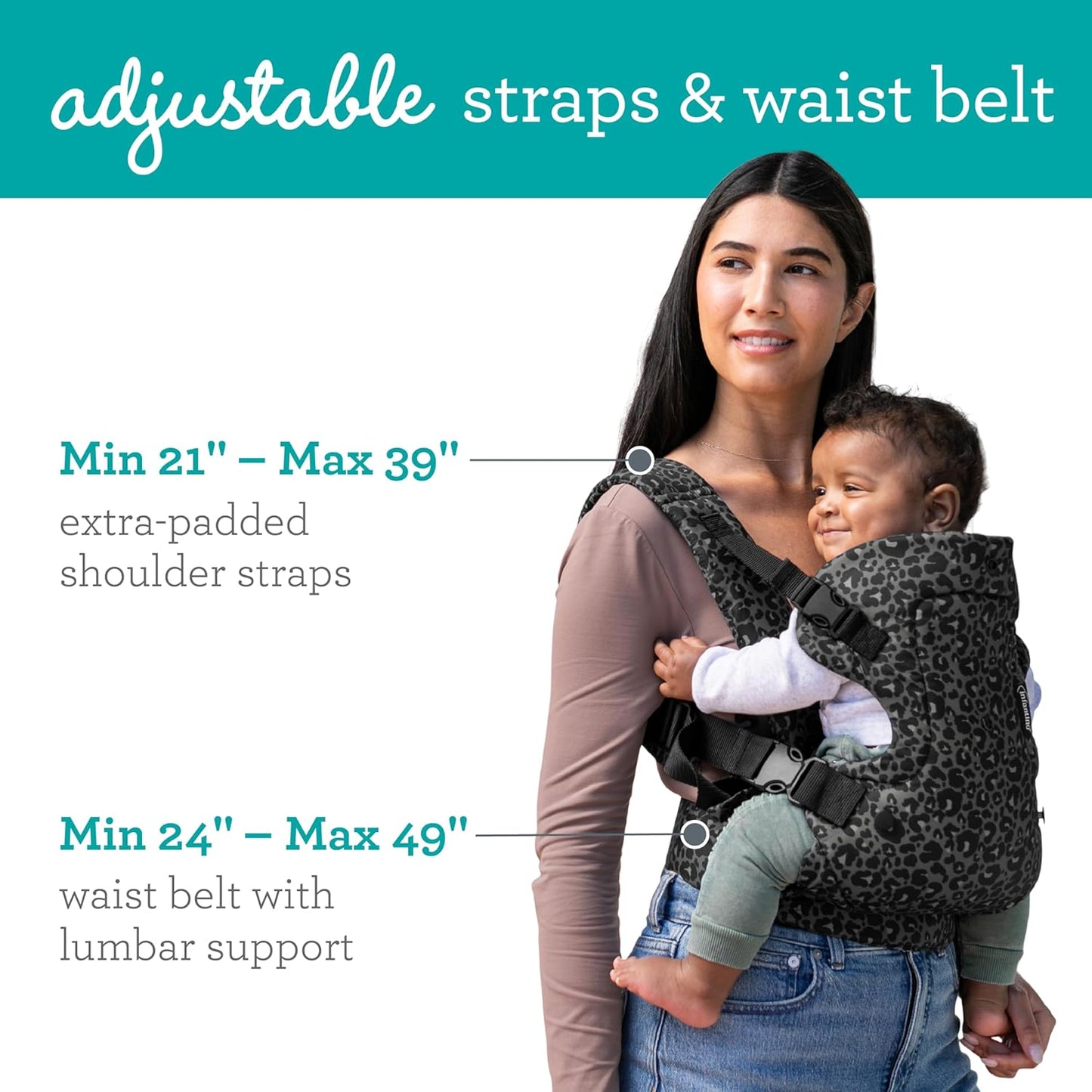 Ergonomische 4-in-1 Babytrage, Grey Leopard