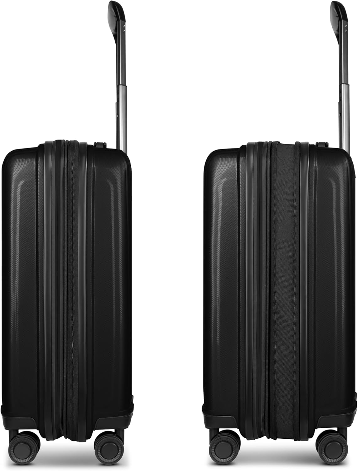 Essentials 14: 2-teiliges Hartschalenkoffer-Set, erweiterbar, Black Metallic 2-SET Trolley+ erweiterbar & BC