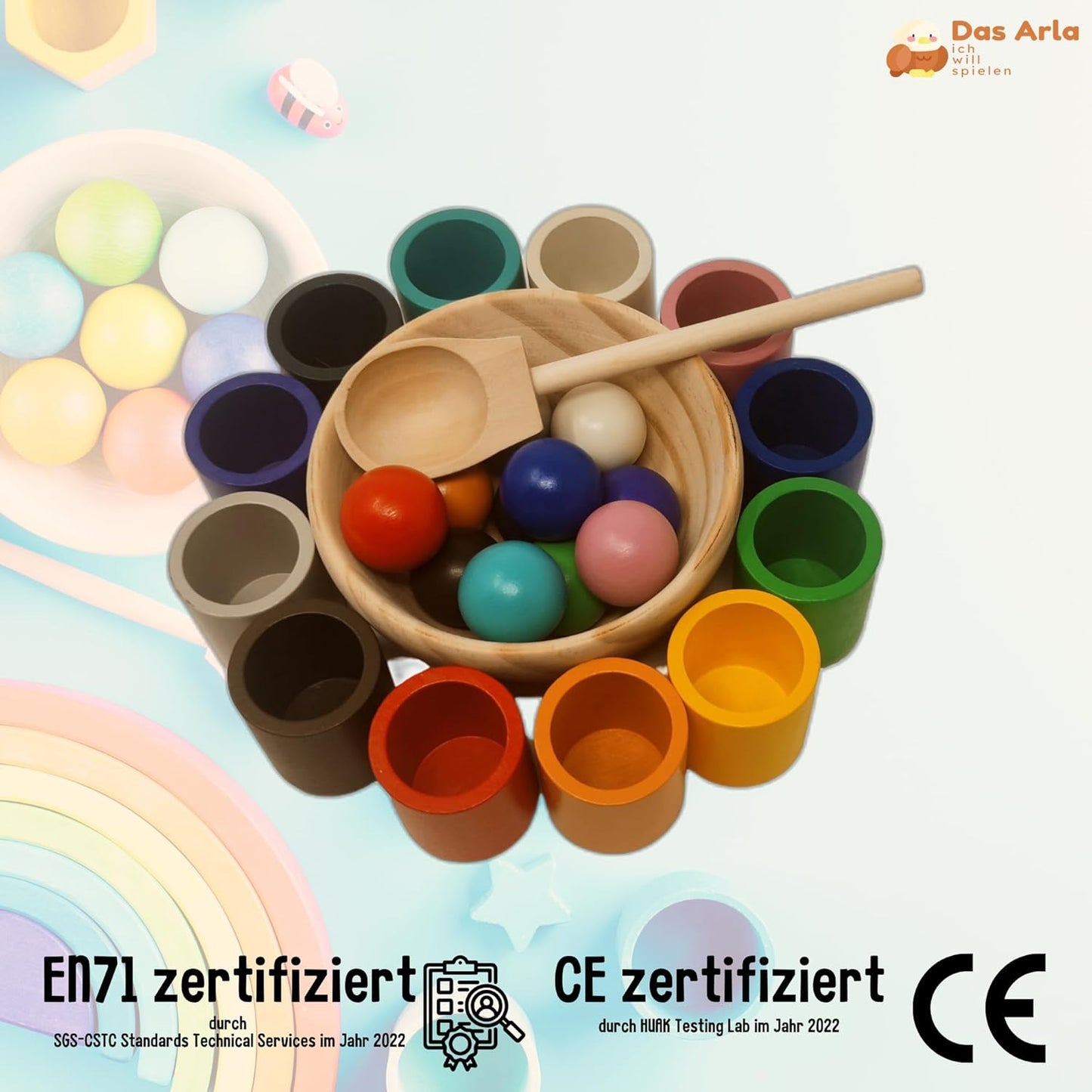 Holzspielzeug Montessori zum Sortieren & Zählen