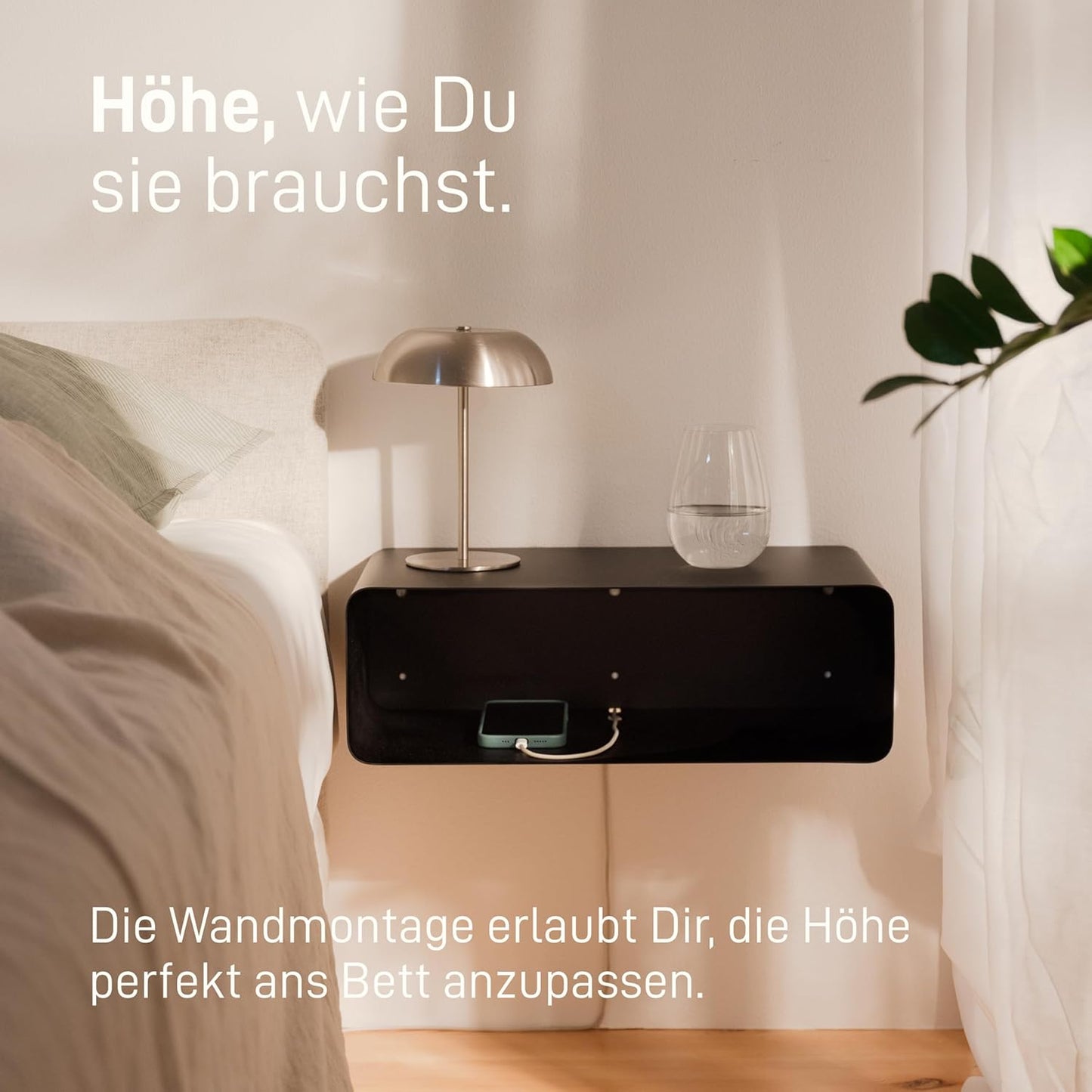 Schwebender Nachttisch, Schwarz