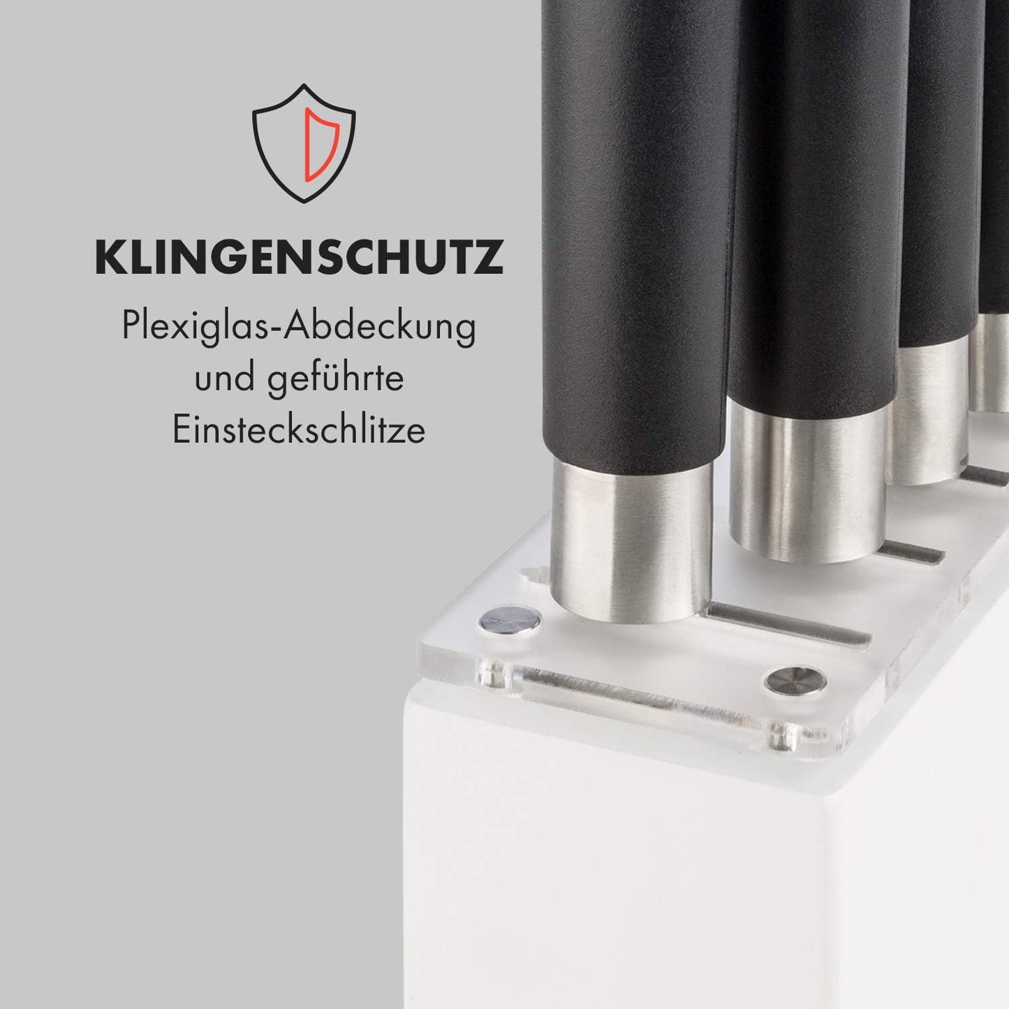 Messerblock mit Messerset, Weiss, 7-teilig