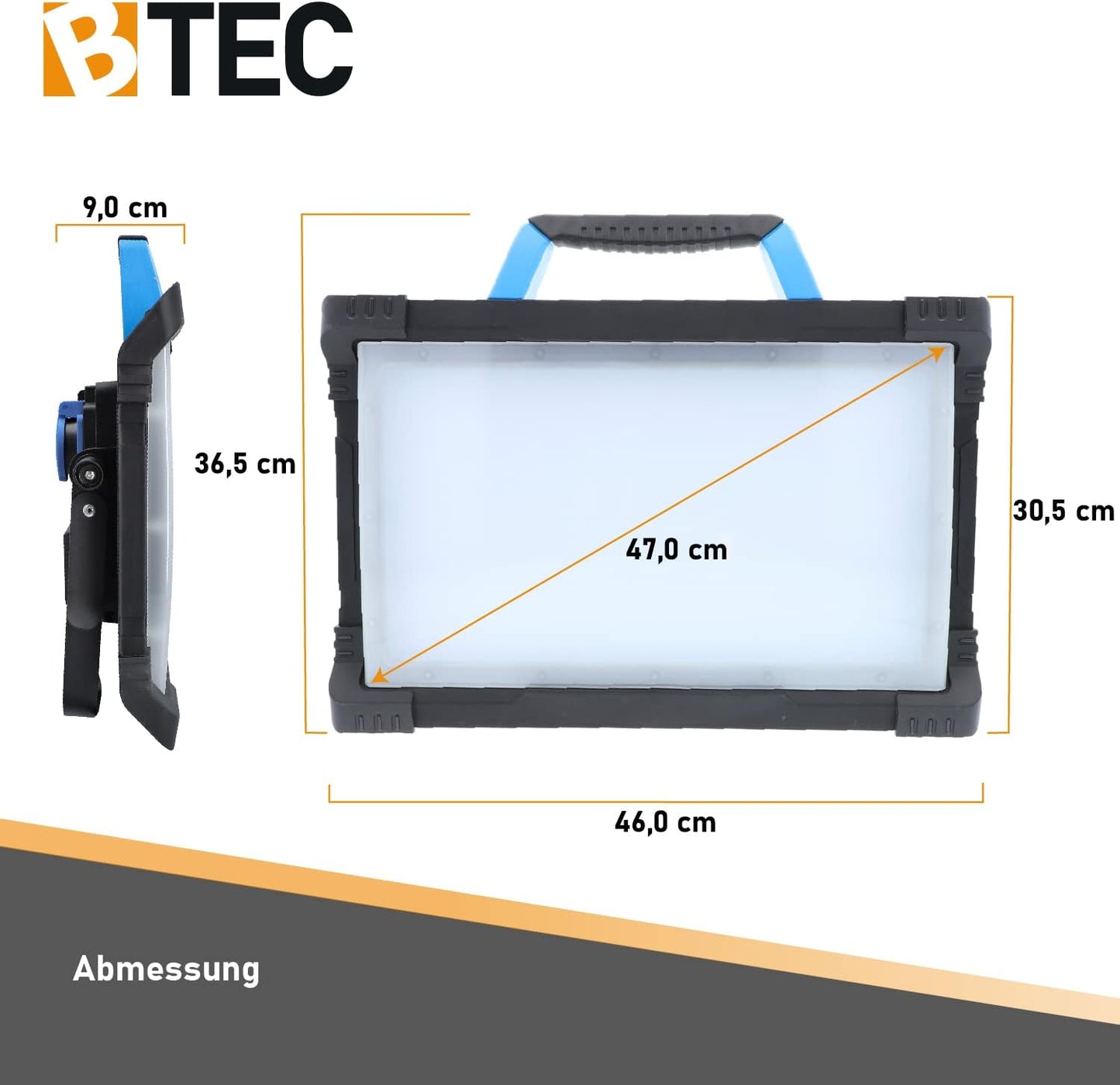 LED-Arbeitsleuchte mit Steckdose, 80 Watt