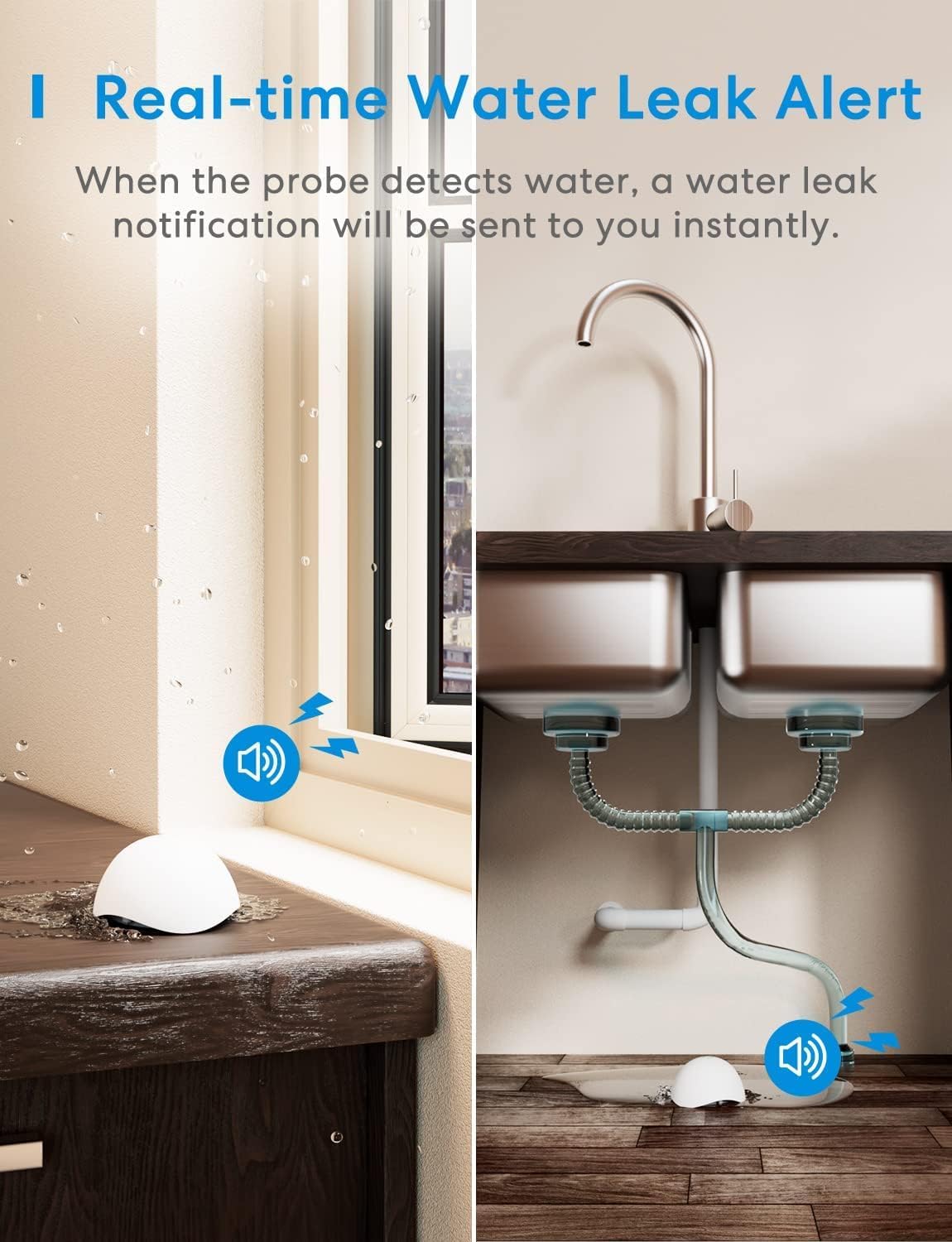 Drahtloser Wassermelder mit Audio-Alarm, Add-On-Einheit