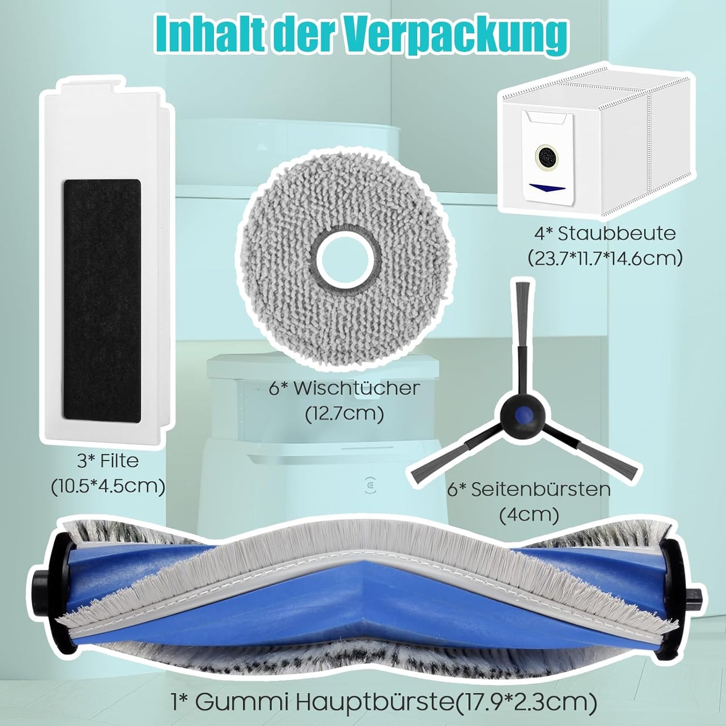 20-teiliges Zubehörset für Deebot T30 Saugroboter, Für Ecovacs Deebot T30 Omni / T30 Pro Omni / T30 Max