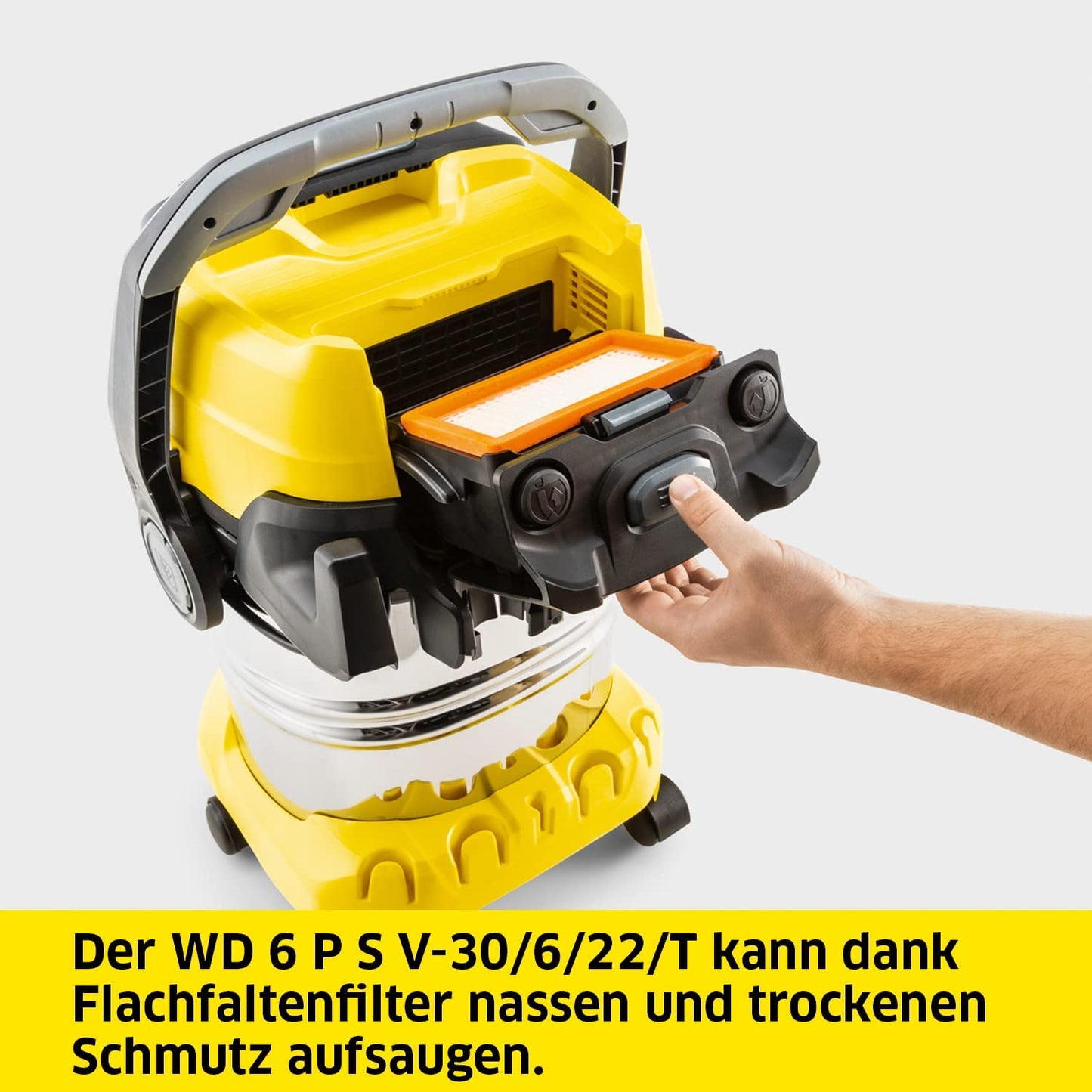 WD 6 P S V-30/6/22/T, Nass-/Trockensauger, Standard-Reichweite (6m Kabel / 2,2m Schlauch)