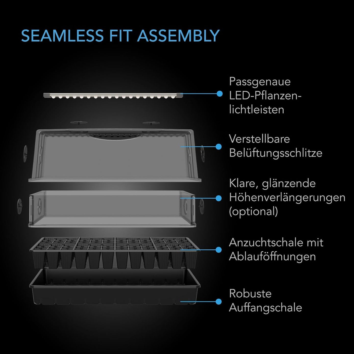 Keimset mit Setzlingschale, Large Light Kit