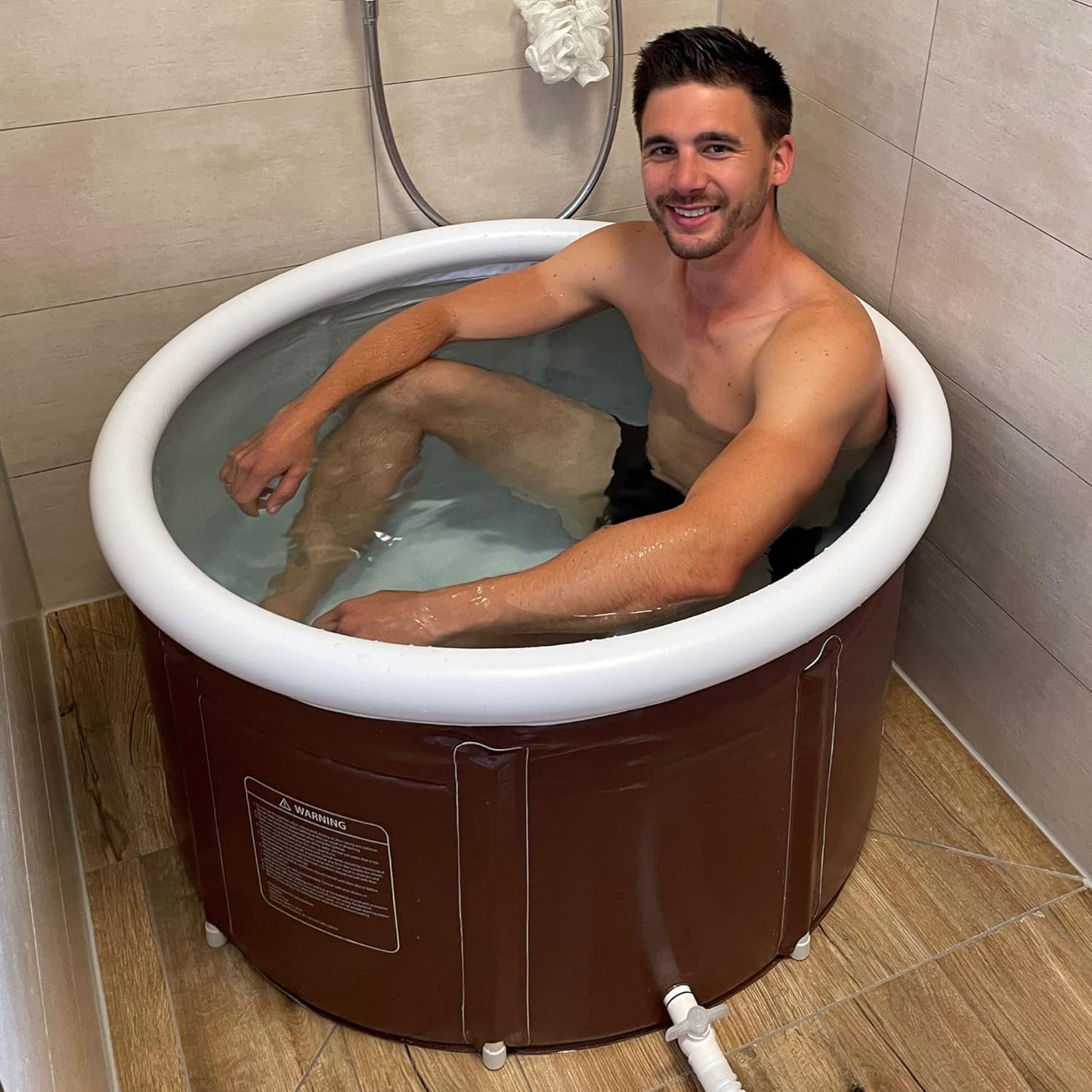Faltbare Badewanne, 90cmØ x 55cm Braun