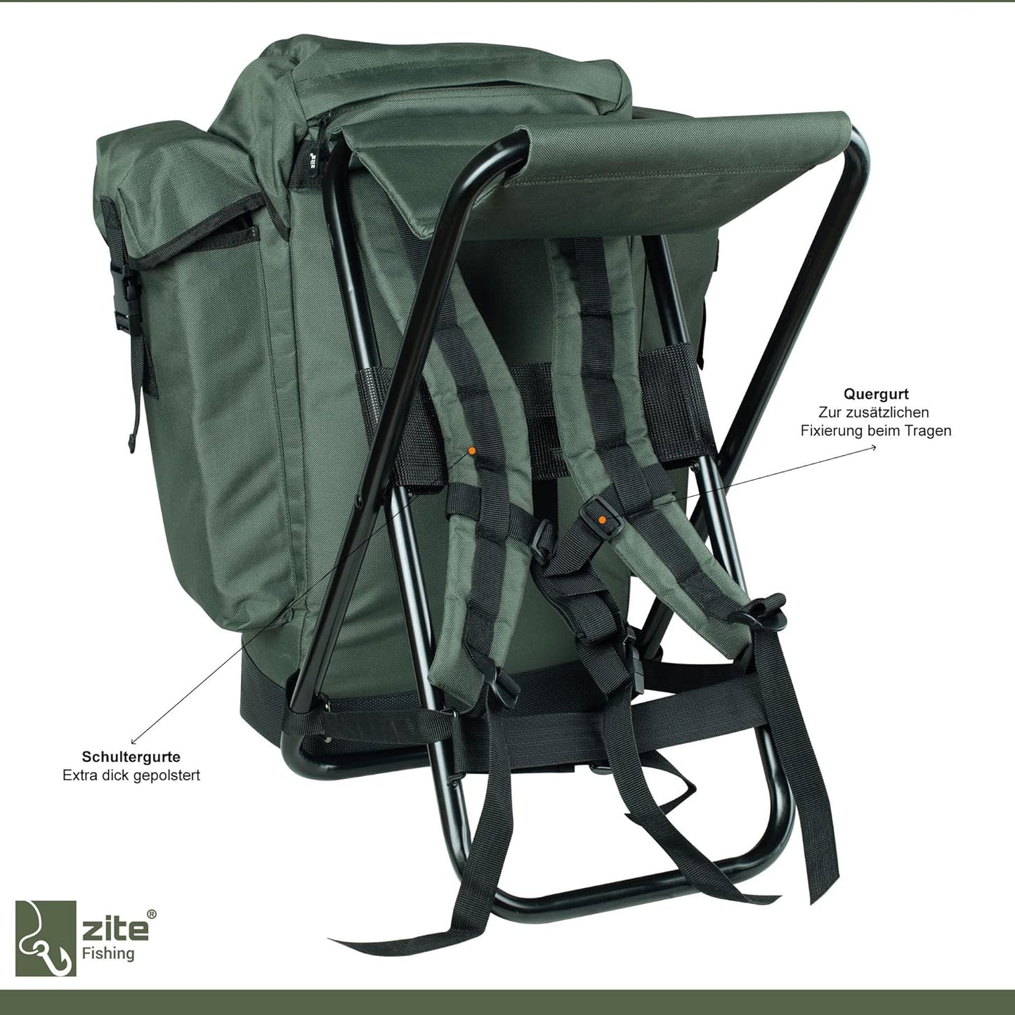 Angelrucksack mit Stuhl