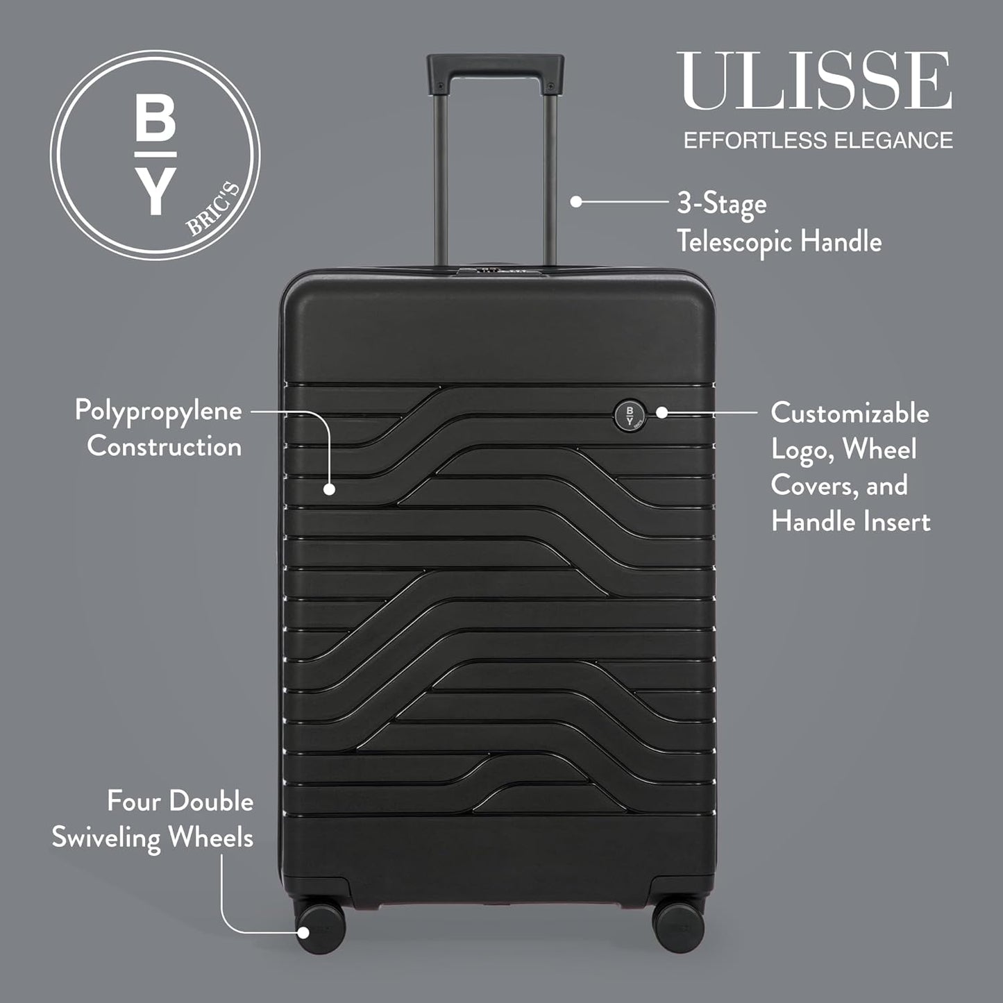 Ulisse Koffer XL, Groß (70-79 cm) Schwarz