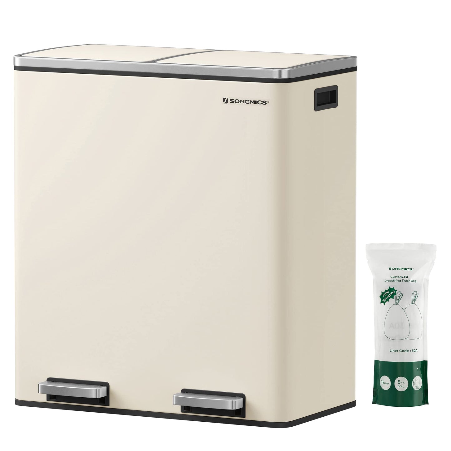 Müllbert, mandelfarben, 2 x 30 L