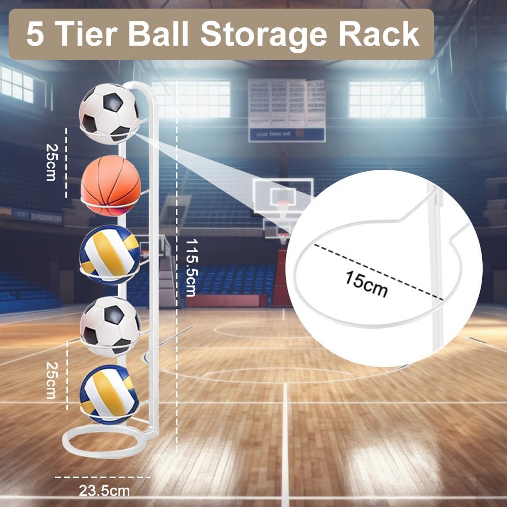Ballständer für Basketball & Fussball, Weiss