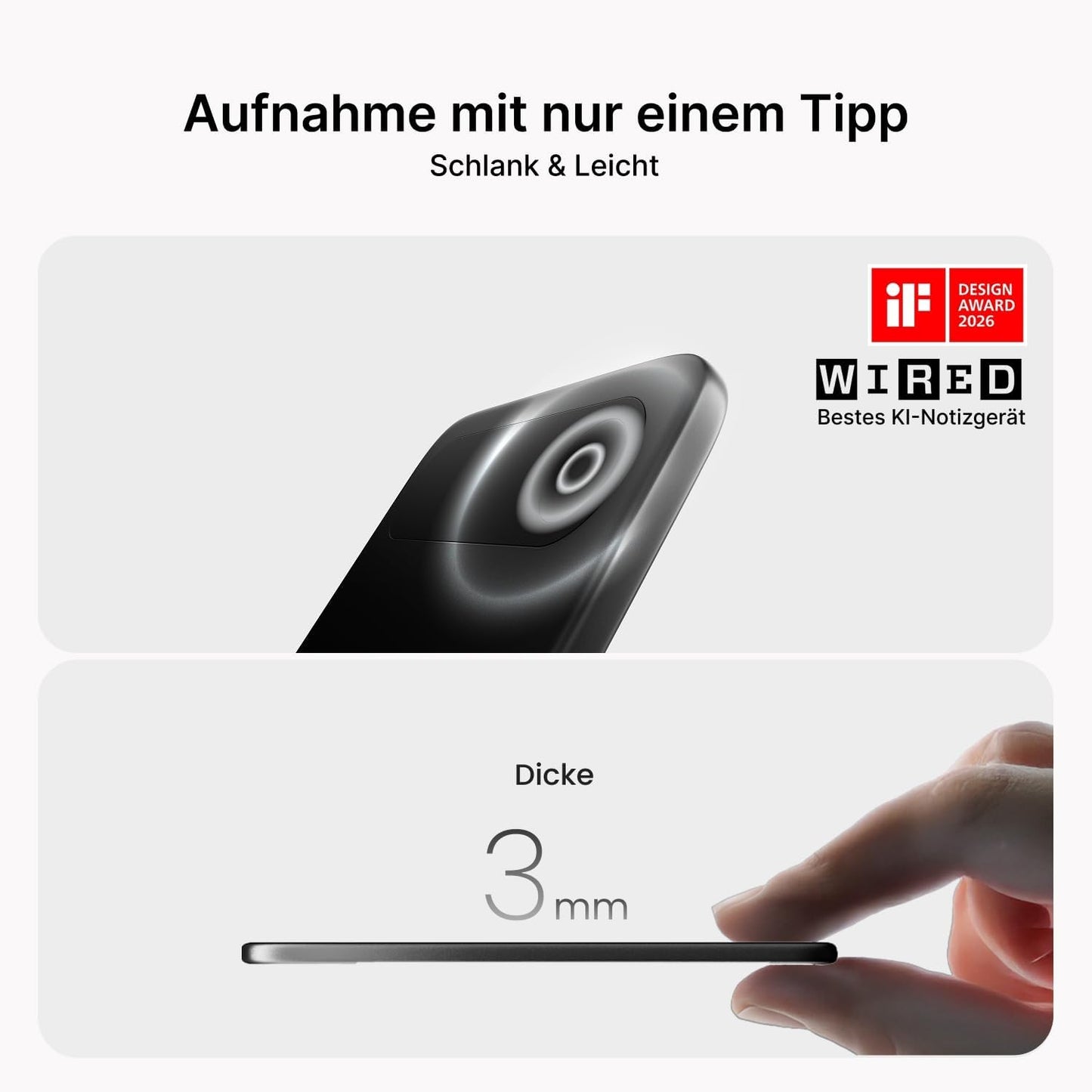 Note Pro KI Diktiergerät mit Transkription, Orange