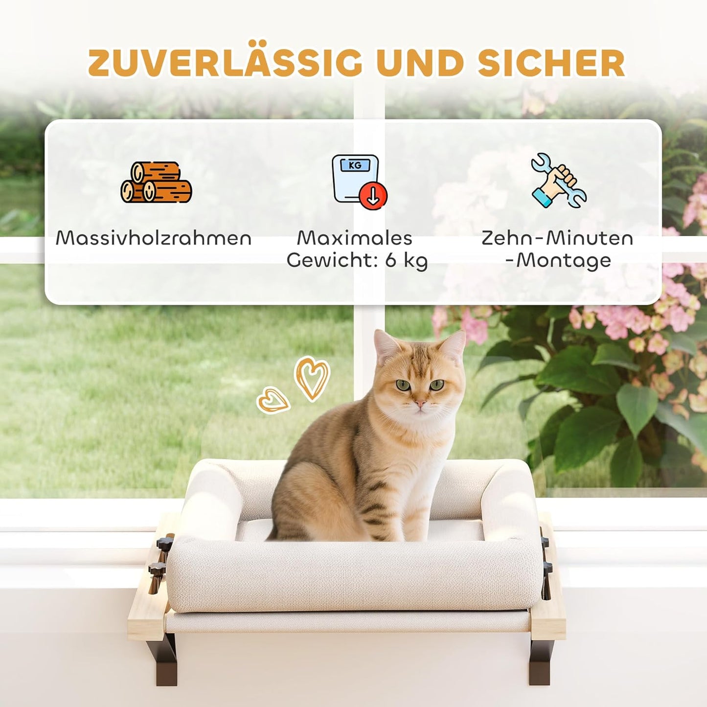 Heizkörper-Katzenliege mit abnehmbarem Kissen