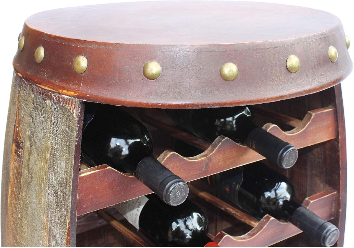 Weinregal mit Ablage in Fassoptik