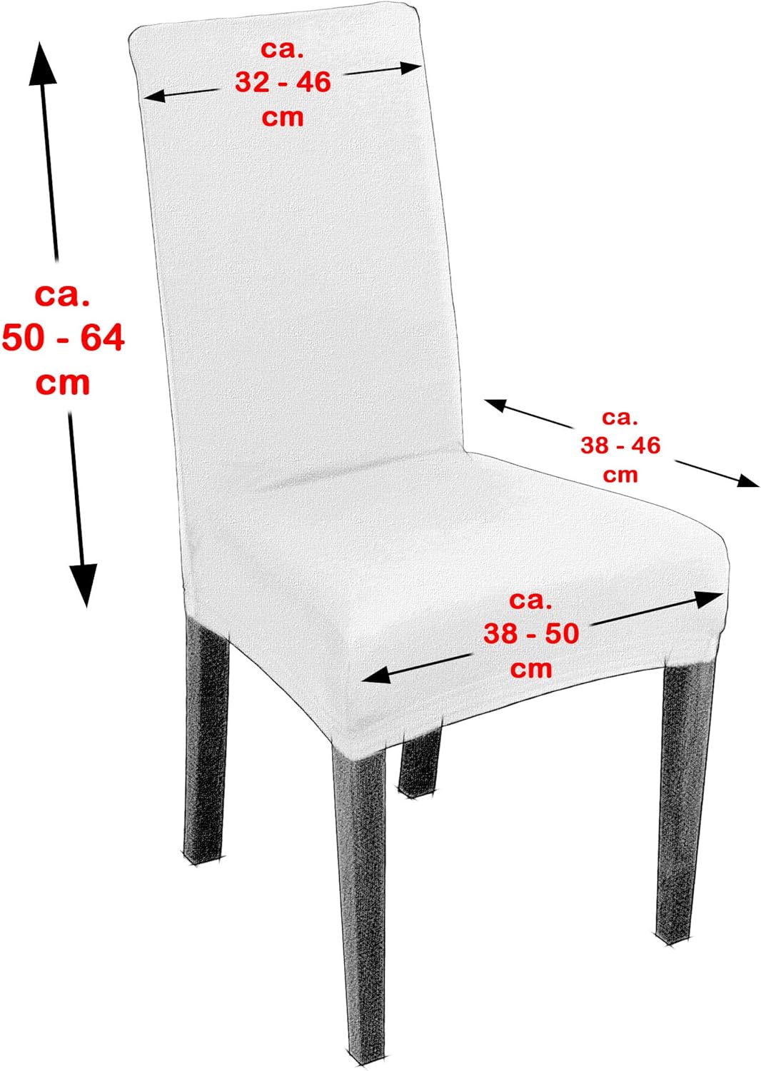 6er-Set Stuhlhusse, Normal Dunkelbraun