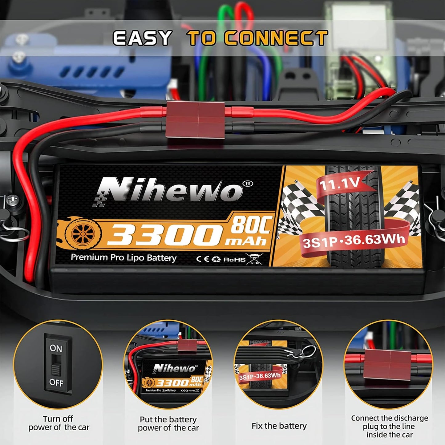 3S LiPo Akku-Set für RC Modelle, 2x 11.1v 3300mah