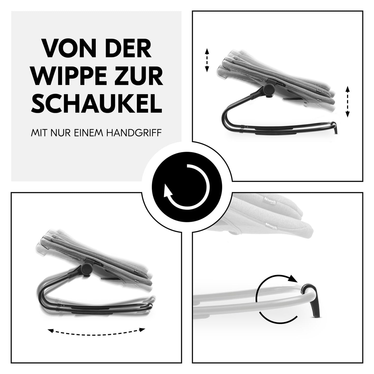 Babywippe für Holzhochstuhl, Dark Grey Melange 5-Punkt-Gurt Single