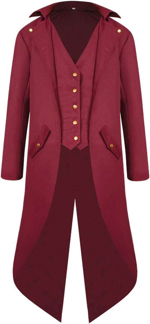 Steampunk Gothic Jacke für Herren, Rot S