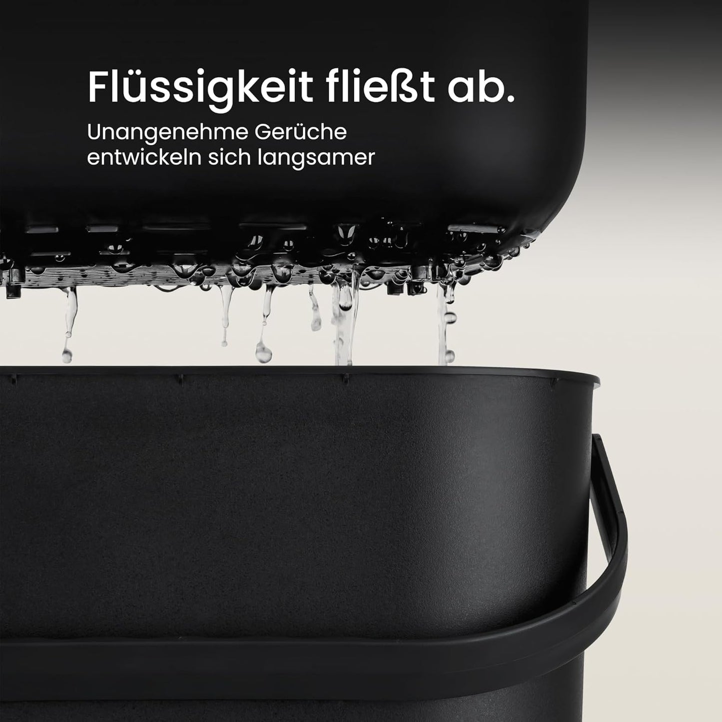 Bioabfalleimer mit Sieb, Schwarz