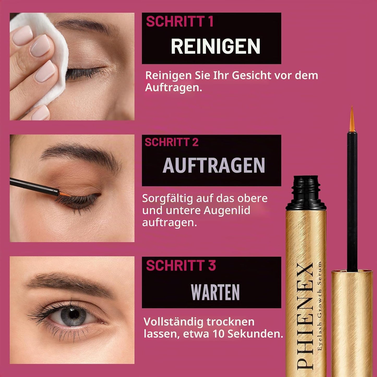 Wimpernserum, Metallisch