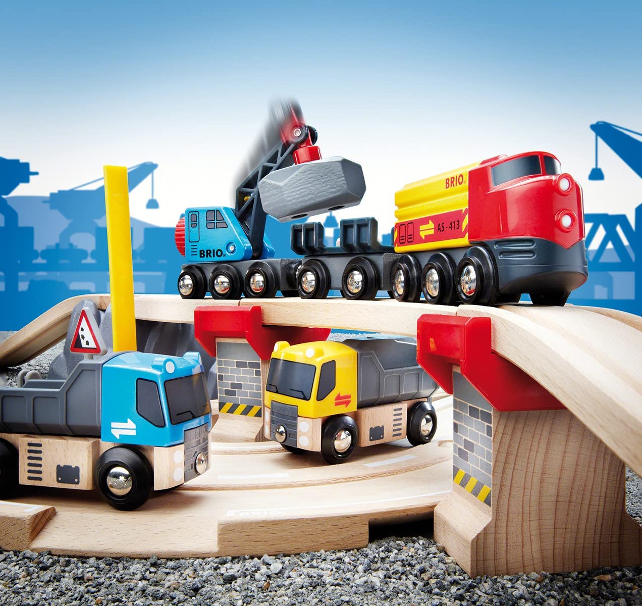 World Strassen & Schienen Steinverlade Set, Bahn, Single