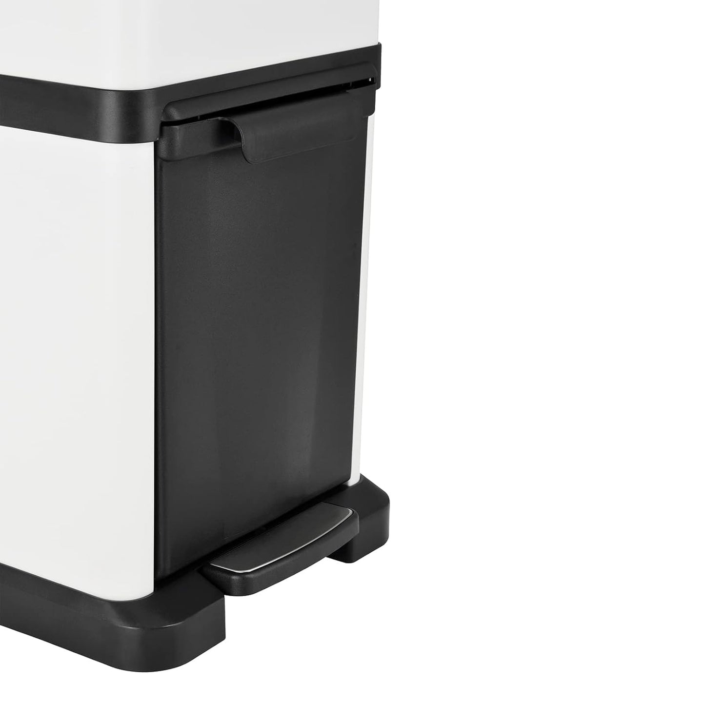 Treteimer mit Mülltrennsystem, Weiss