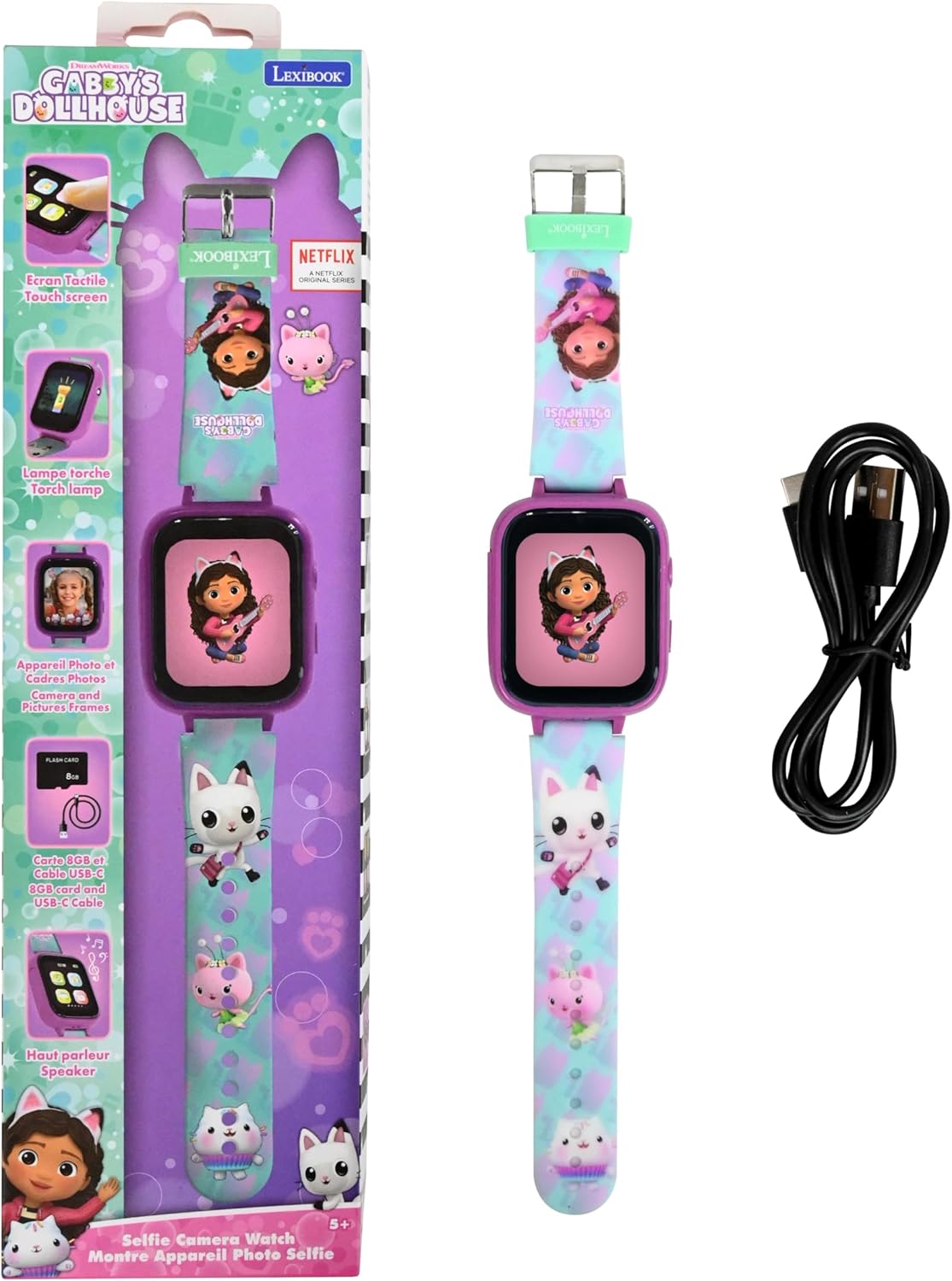 Selfie-Kamera-Uhr mit Touchscreen & MP3-Player, Gabby's Dollhouse