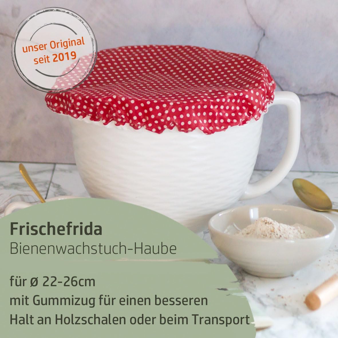 Frischhaltehaube Frischefrida aus Bienenwachstuch, Fresh